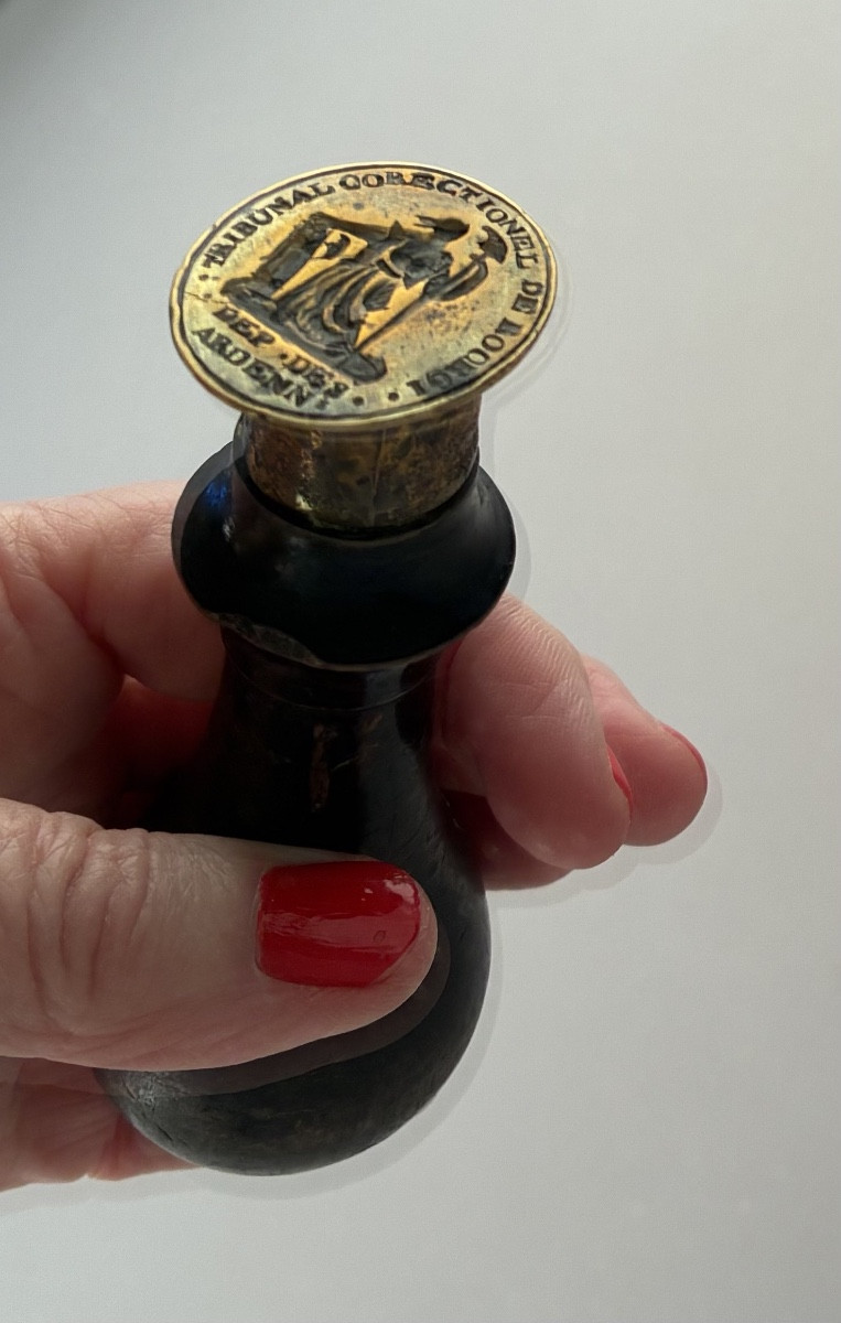 Sceau révolutionnaire en laiton du Tribunal Correctionnel de ROCROI-photo-4