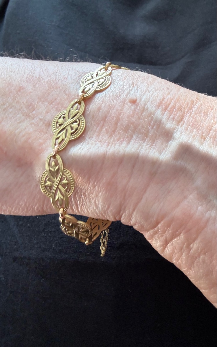 Yellow Gold Bracelet With Quatrefoil Links, Late 19th, Early 20th Century-photo-4