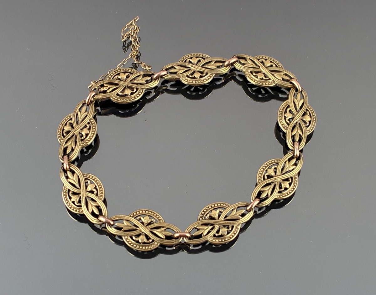 Yellow Gold Bracelet With Quatrefoil Links, Late 19th, Early 20th Century