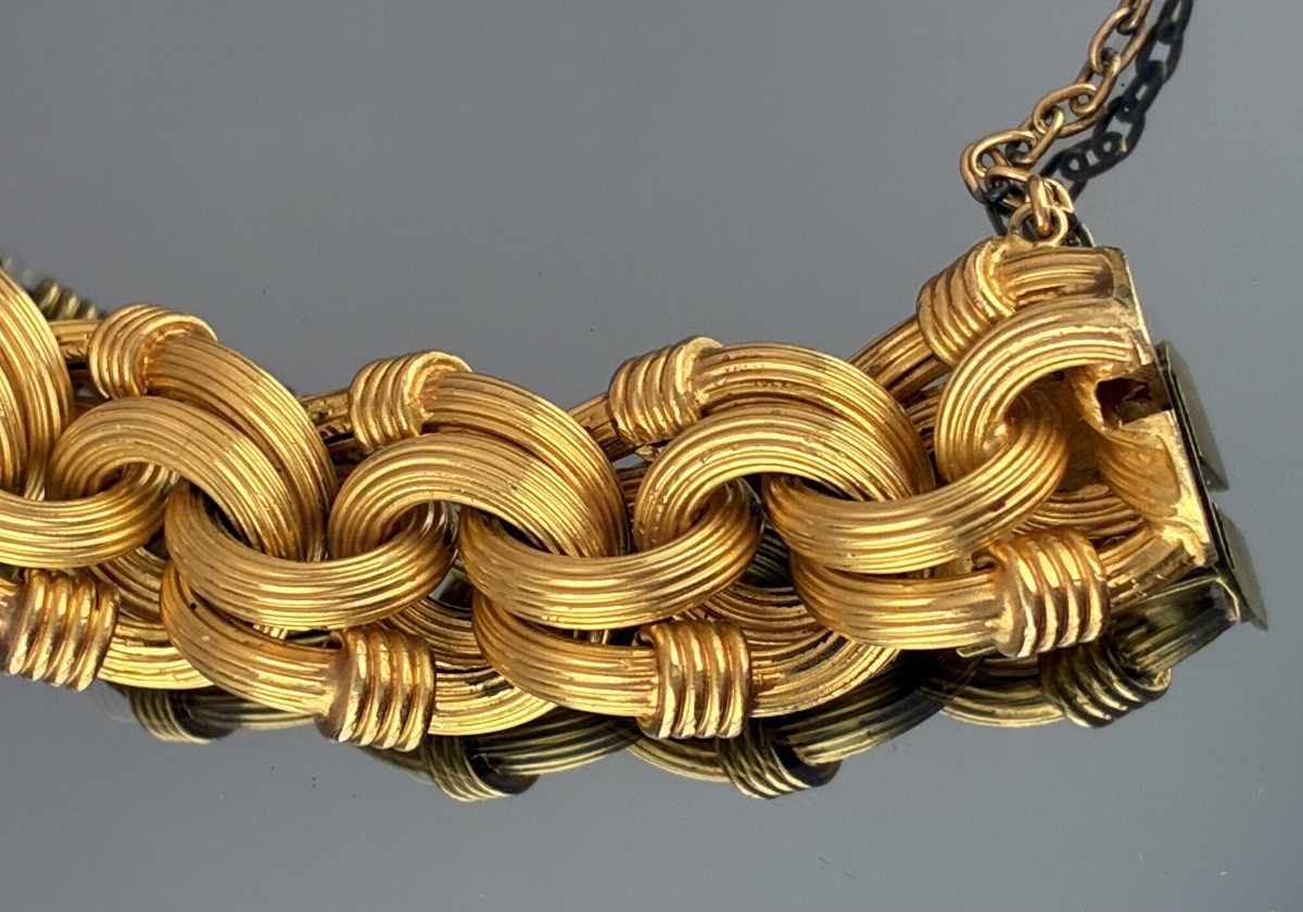 Bracelet en or jaune à mailles nouées de la deuxième moitié du XIXème siècle-photo-2