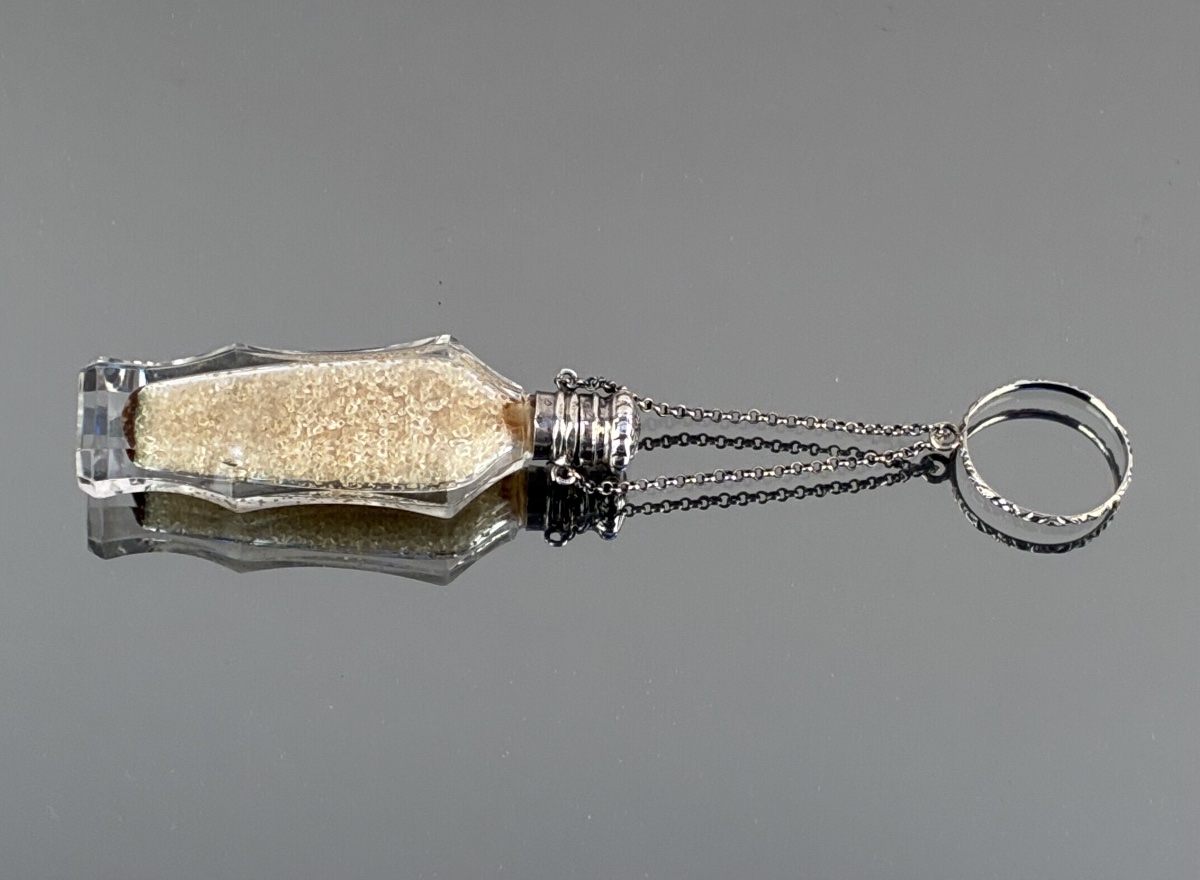 flacon à Sels En Cristal Et Argent d'époque Louis-Philippe -photo-2