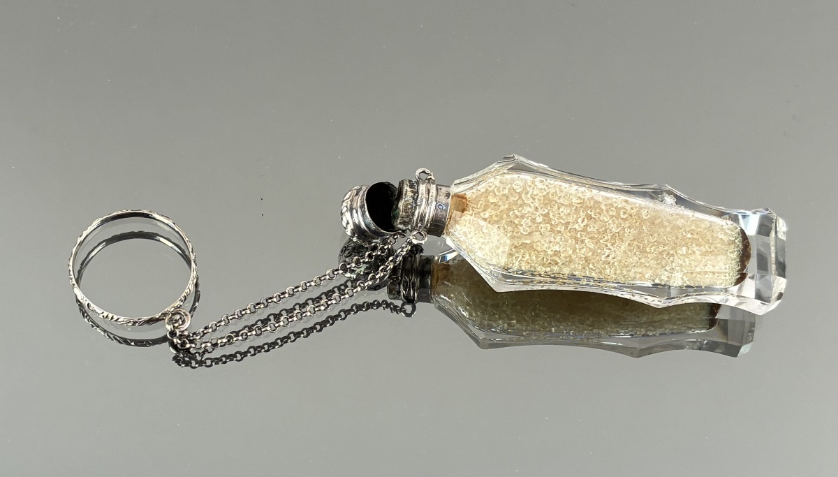 flacon à Sels En Cristal Et Argent d'époque Louis-Philippe -photo-2