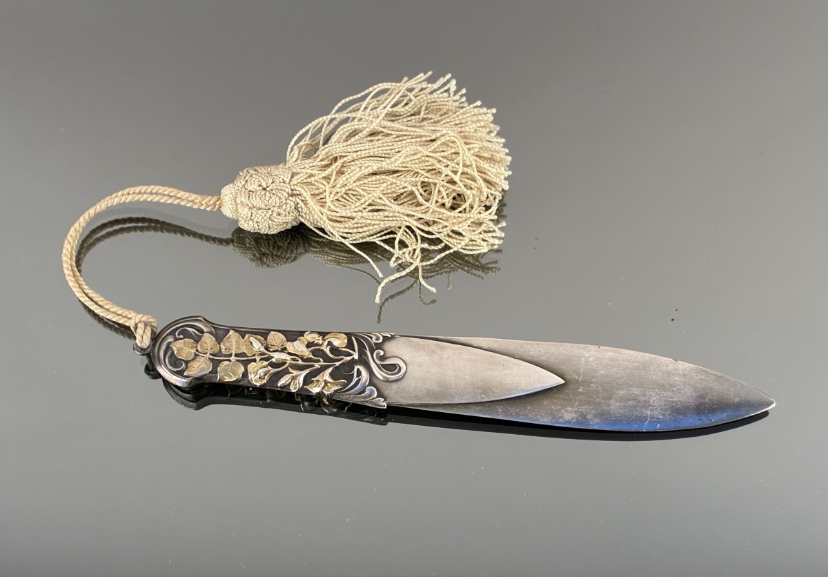 Nécessaire de bureau  en argent et vermeil début XXème siècle-photo-1