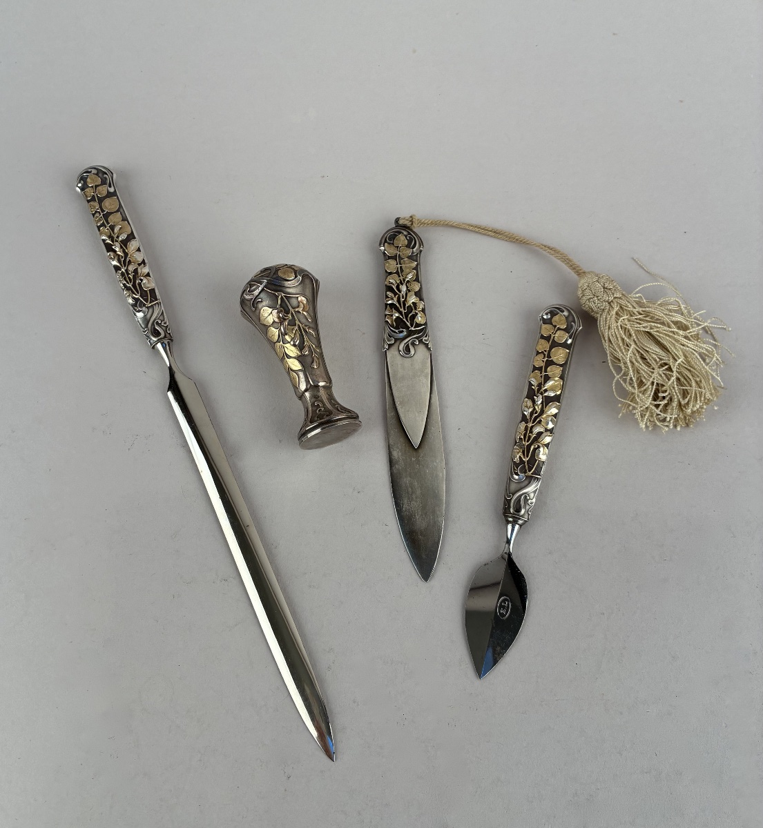 Nécessaire de bureau  en argent et vermeil début XXème siècle-photo-6