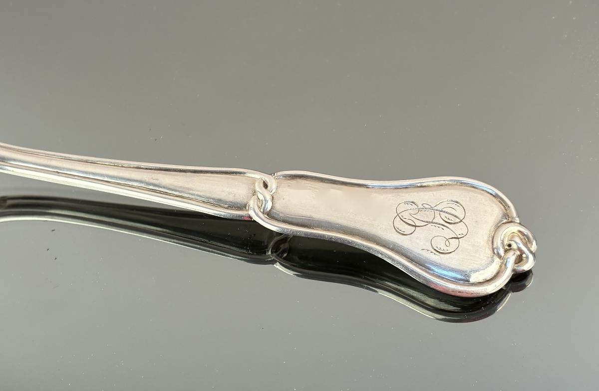 Silver Sugar Sprinkler Spoon, Mid-19th Century, Thomas &amp; Hénin-photo-3