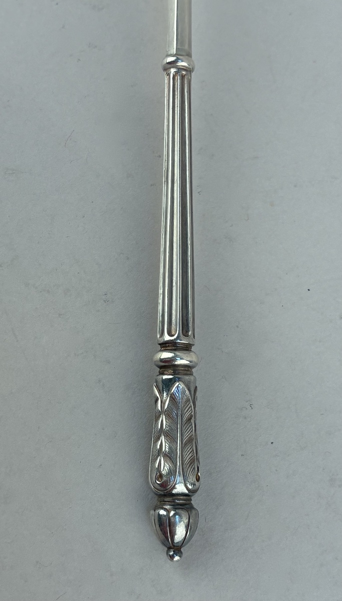 Louche à crème en argent et vermeil du XIXème siècle . Émile PUIFORCAT-photo-1