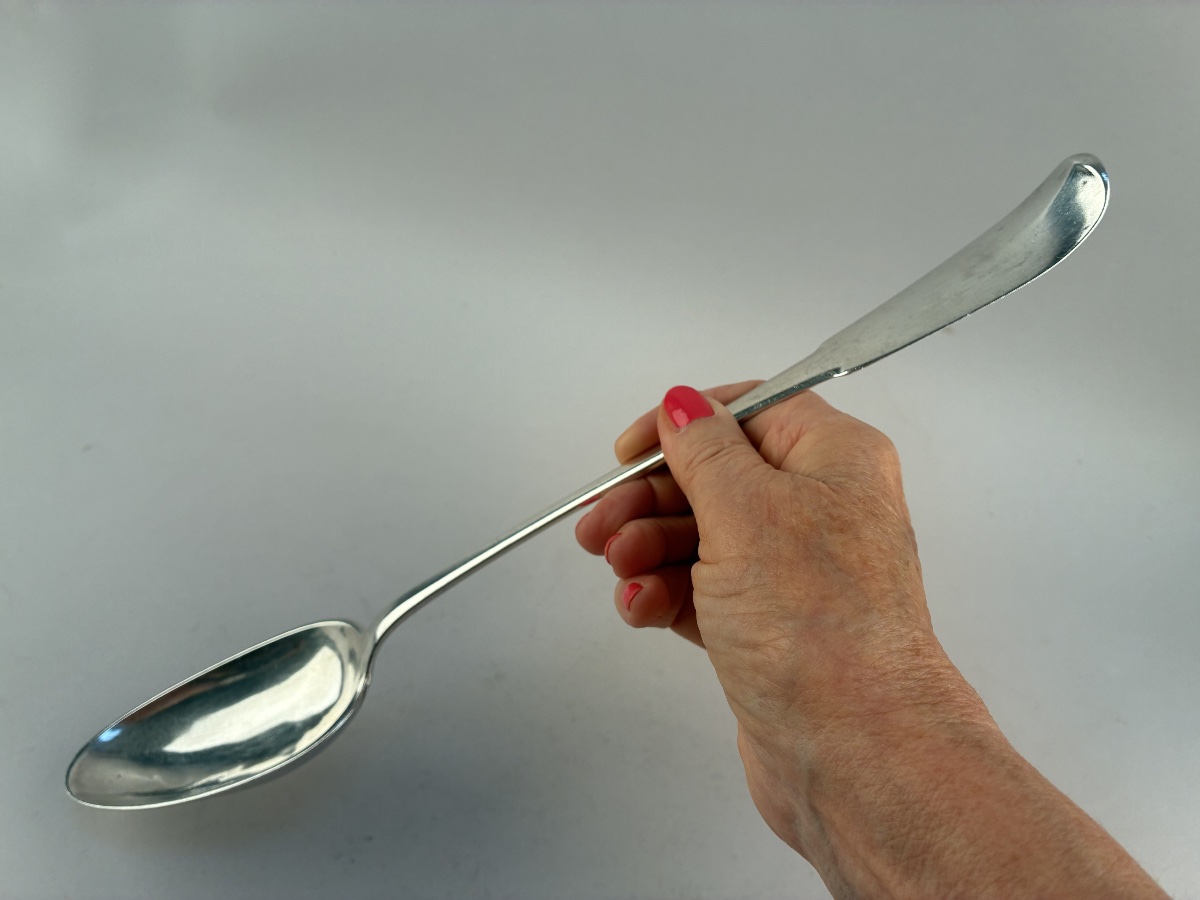 18th-century Silver Stew Spoon, Nantes-photo-4