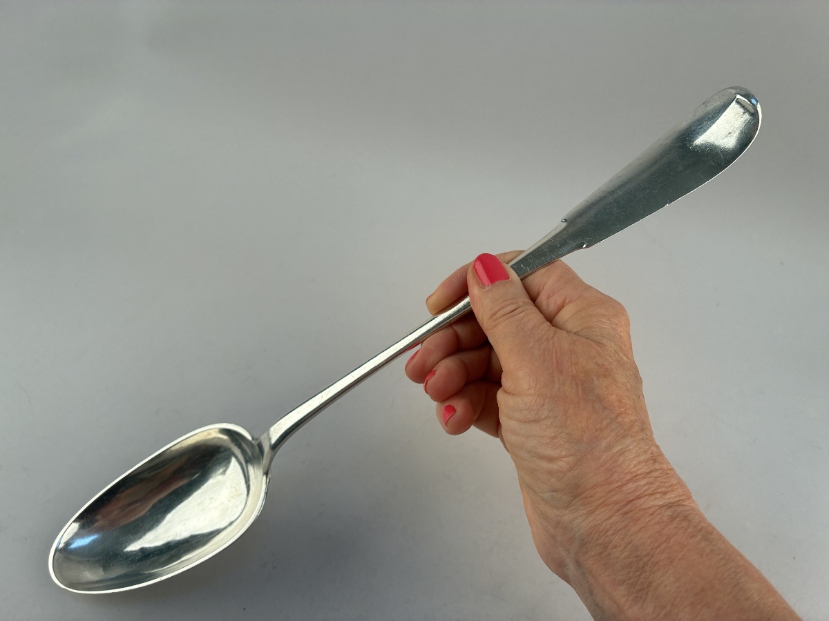 18th-century Silver Stew Spoon, Nantes-photo-5