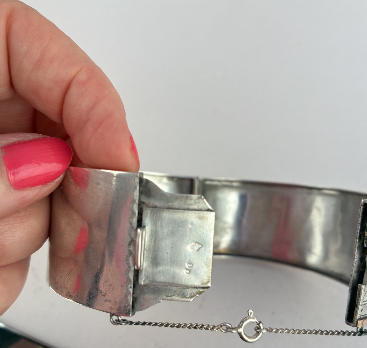 Bracelet rigide en argent et or du XIXème siècle-photo-1