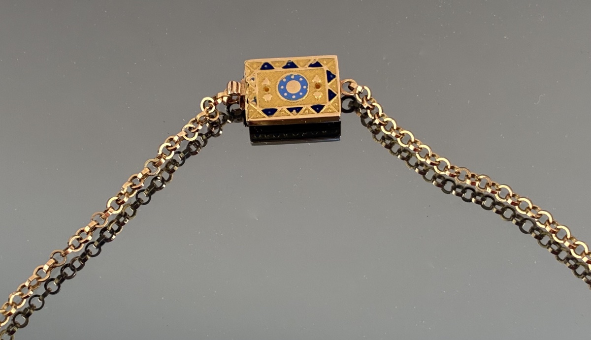Collier dit "en esclavage" en or et émaux  d'époque XIXème siècle-photo-2
