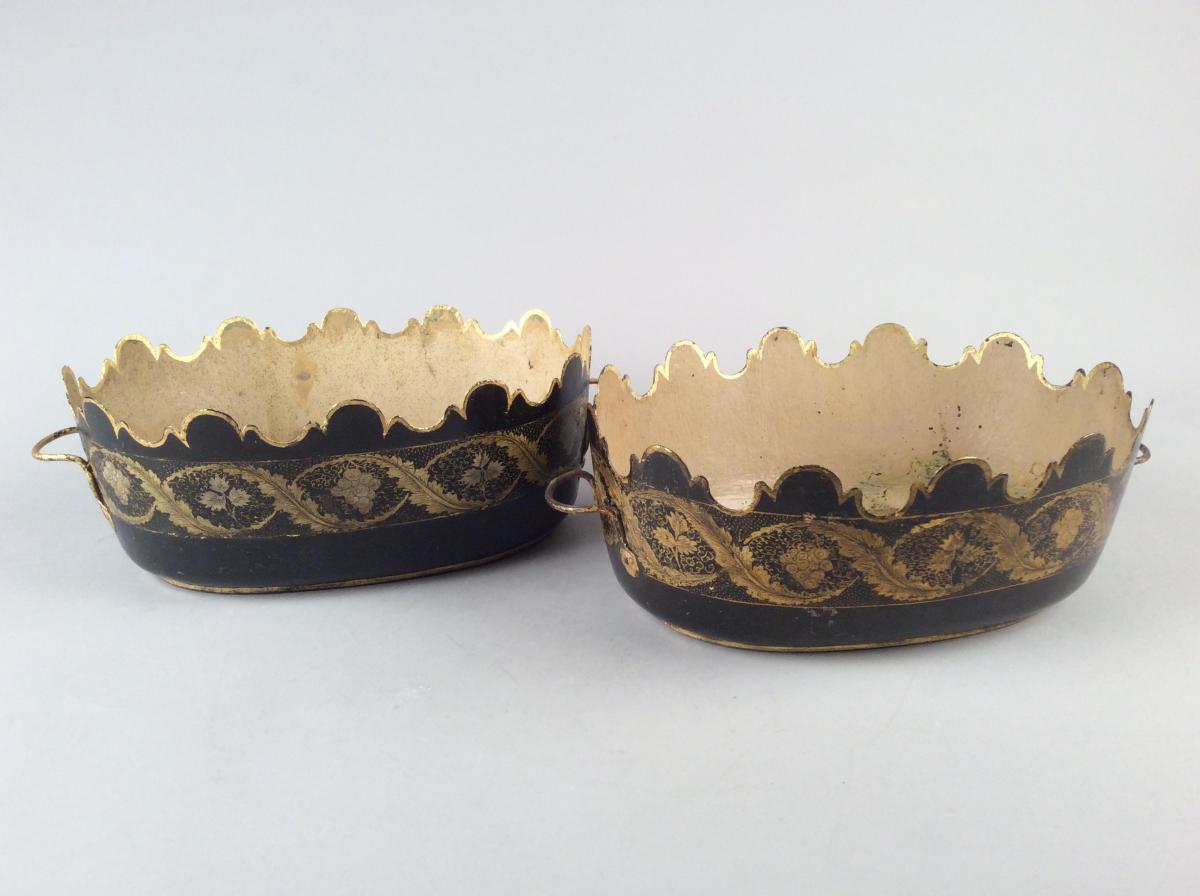 Pair Glass-coolers Sheet Metal Painted Nineteenth Century