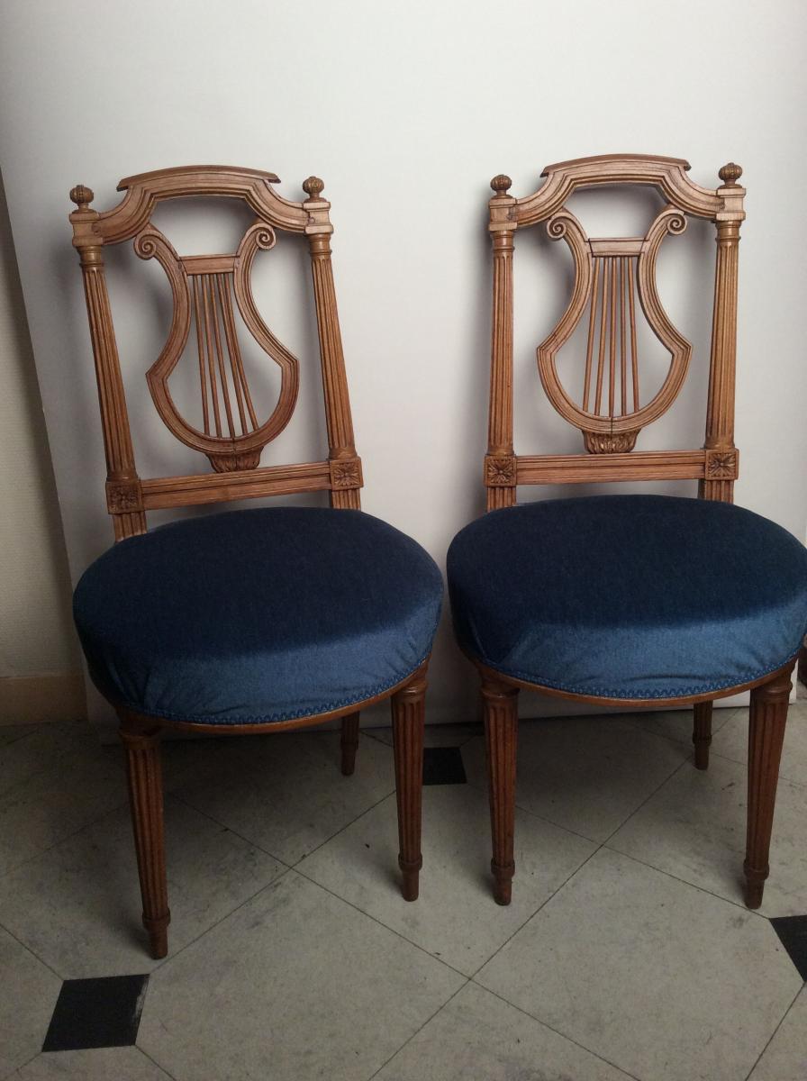 Pair Of Louis XVI Lyre Chairs