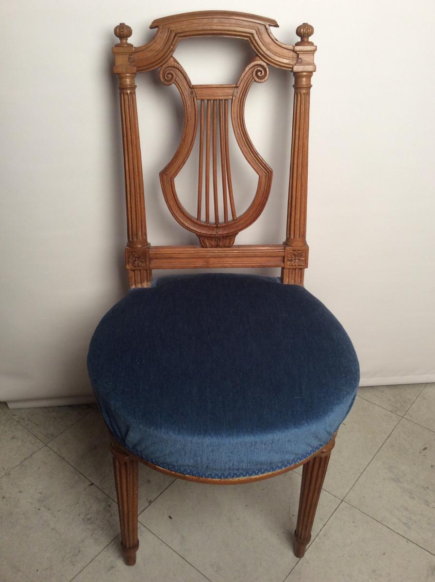 Pair Of Louis XVI Lyre Chairs-photo-3