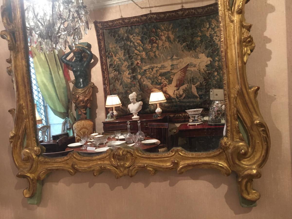 Mirror In Golden Wood Louis XV-photo-4