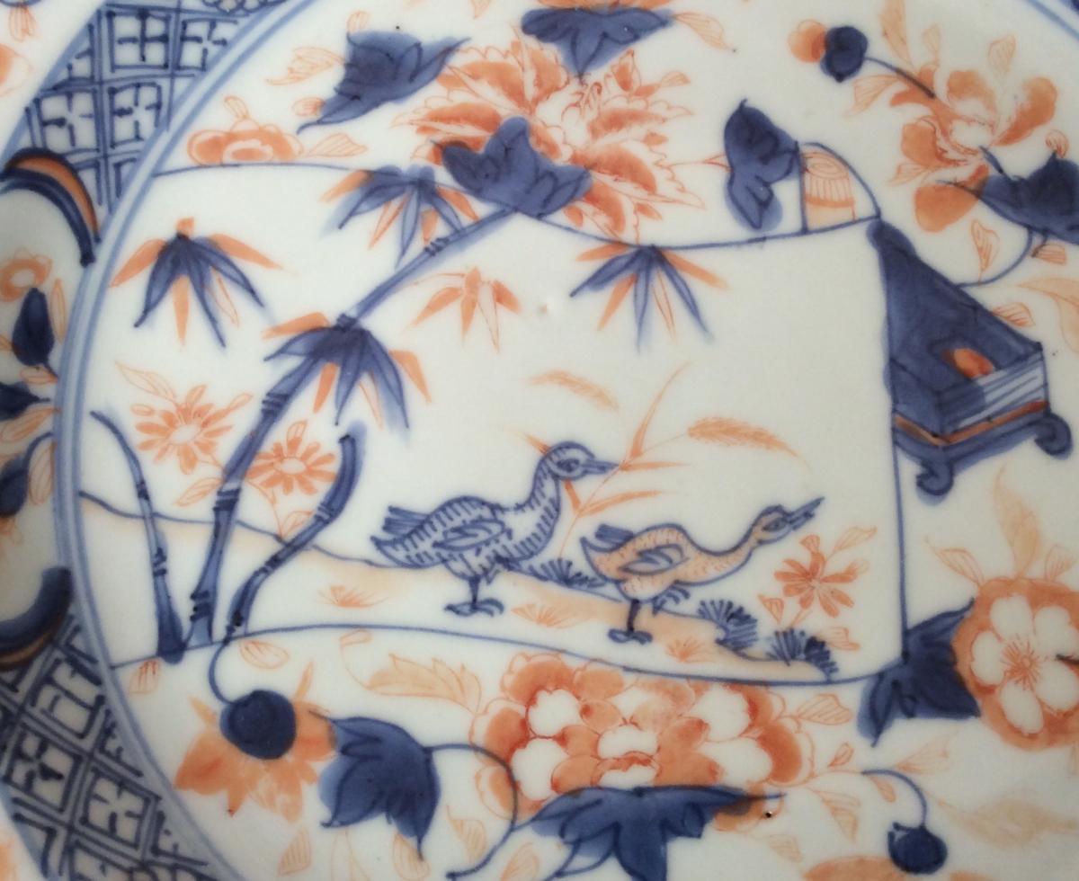 China. Qianlong. Duck Imari Decor Plate-photo-2