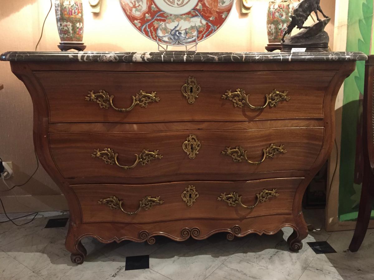 Commode De Port En Acajou d'époque Louis XV-photo-2