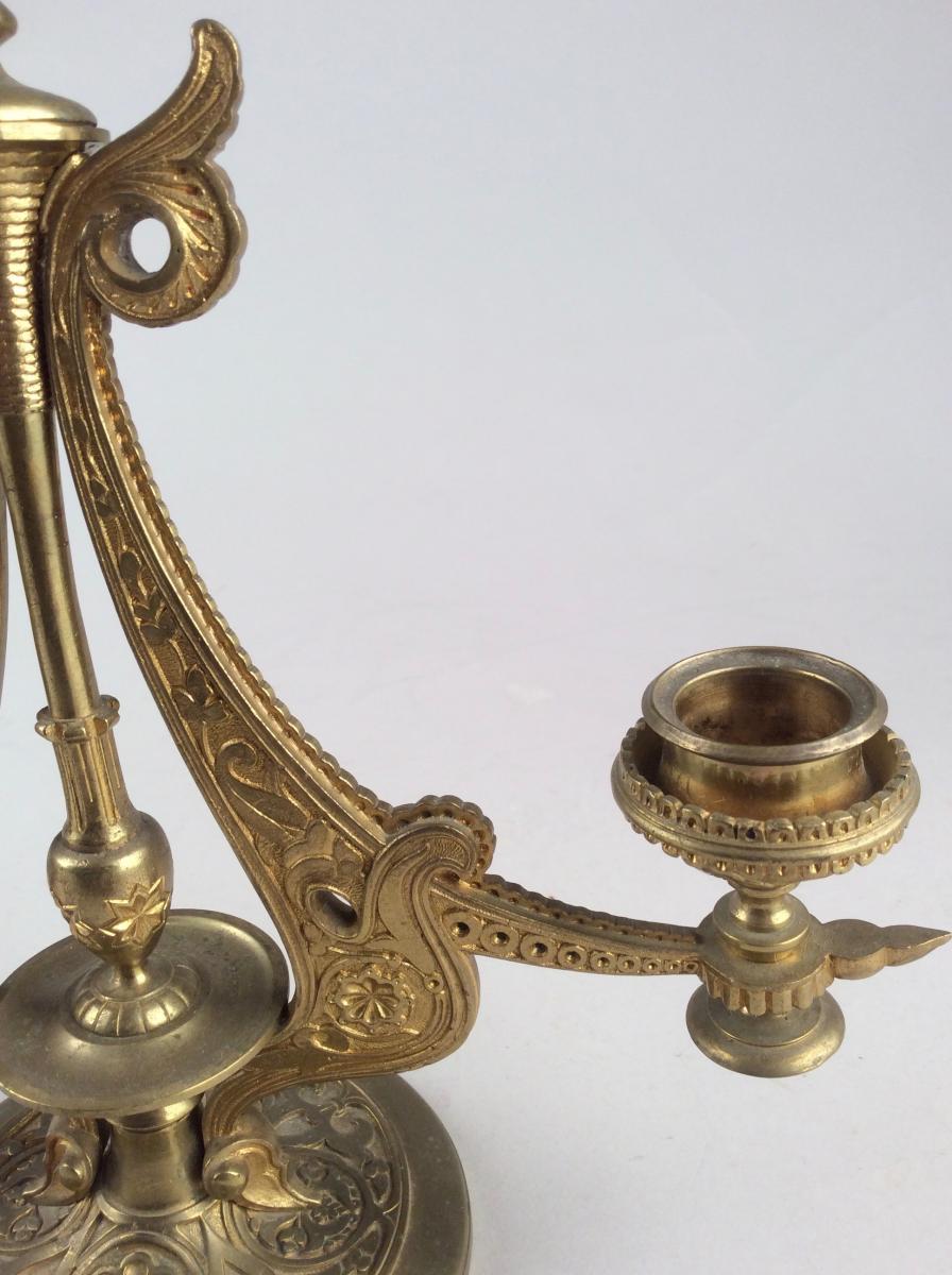 Pair Of Candlesticks In Two Branches, Late Nineteenth Century-photo-4