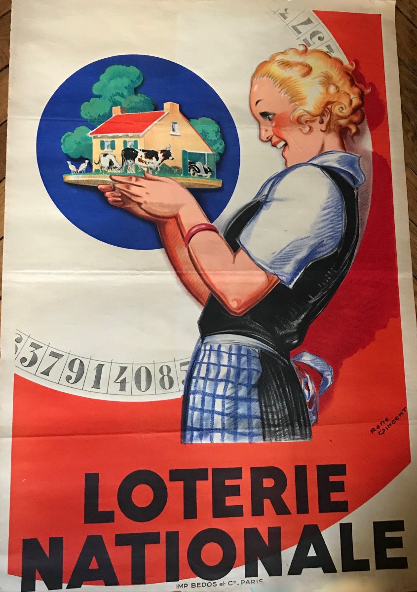 René VINCENT. Affiche "Loterie Nationale"