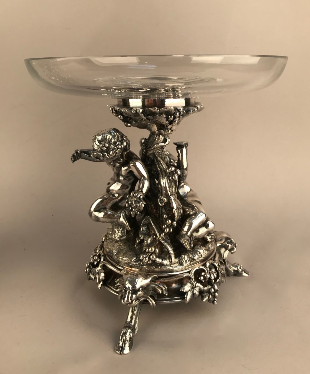 Christofle 1888. Pair Of Cups In Silver Bronze-photo-4