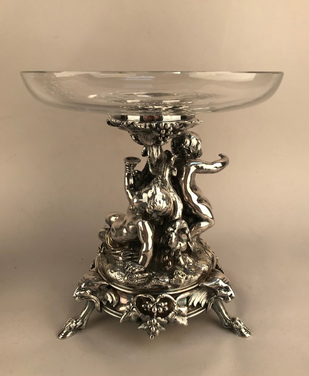 Christofle 1888. Pair Of Cups In Silver Bronze-photo-1