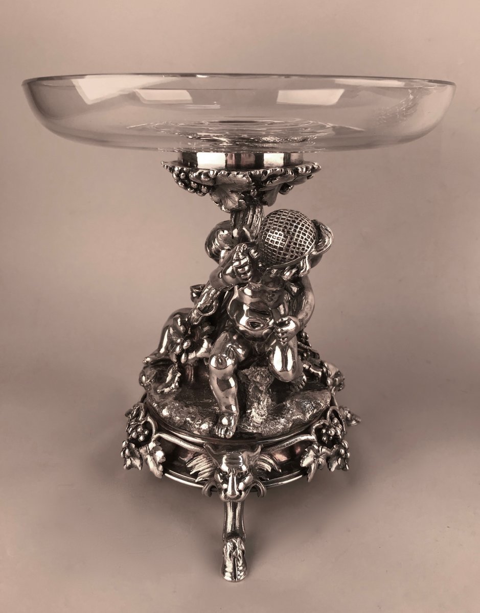 Christofle 1888. Pair Of Cups In Silver Bronze-photo-4