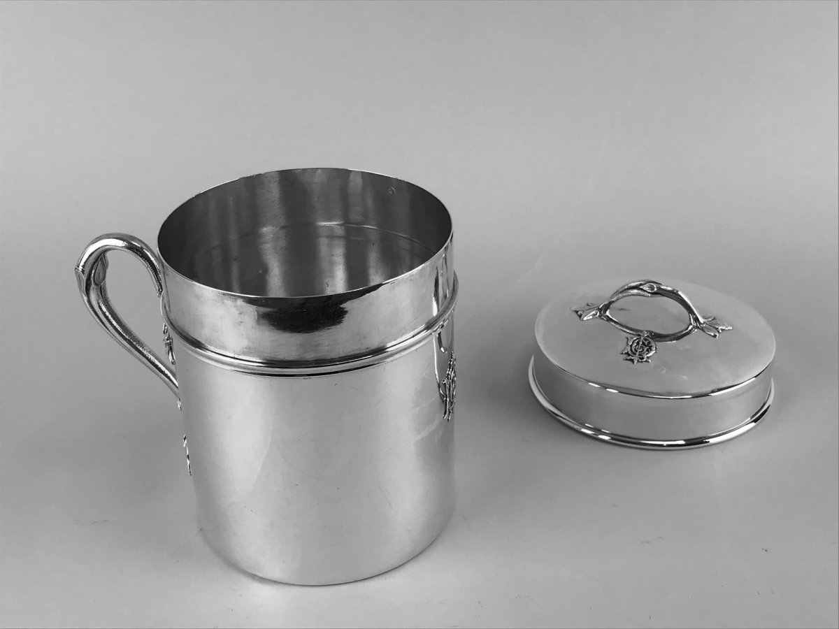 Odiot à Paris 1865-1894 Silver Covered Milk Pot-photo-3