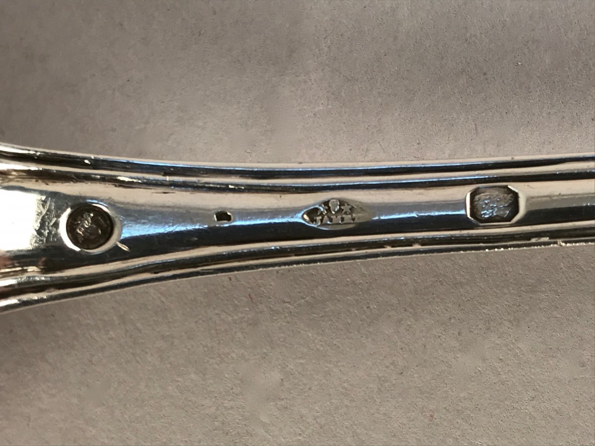 Cuillère à Saupoudrer En Argent Massif. Paris 1831-1838-photo-4