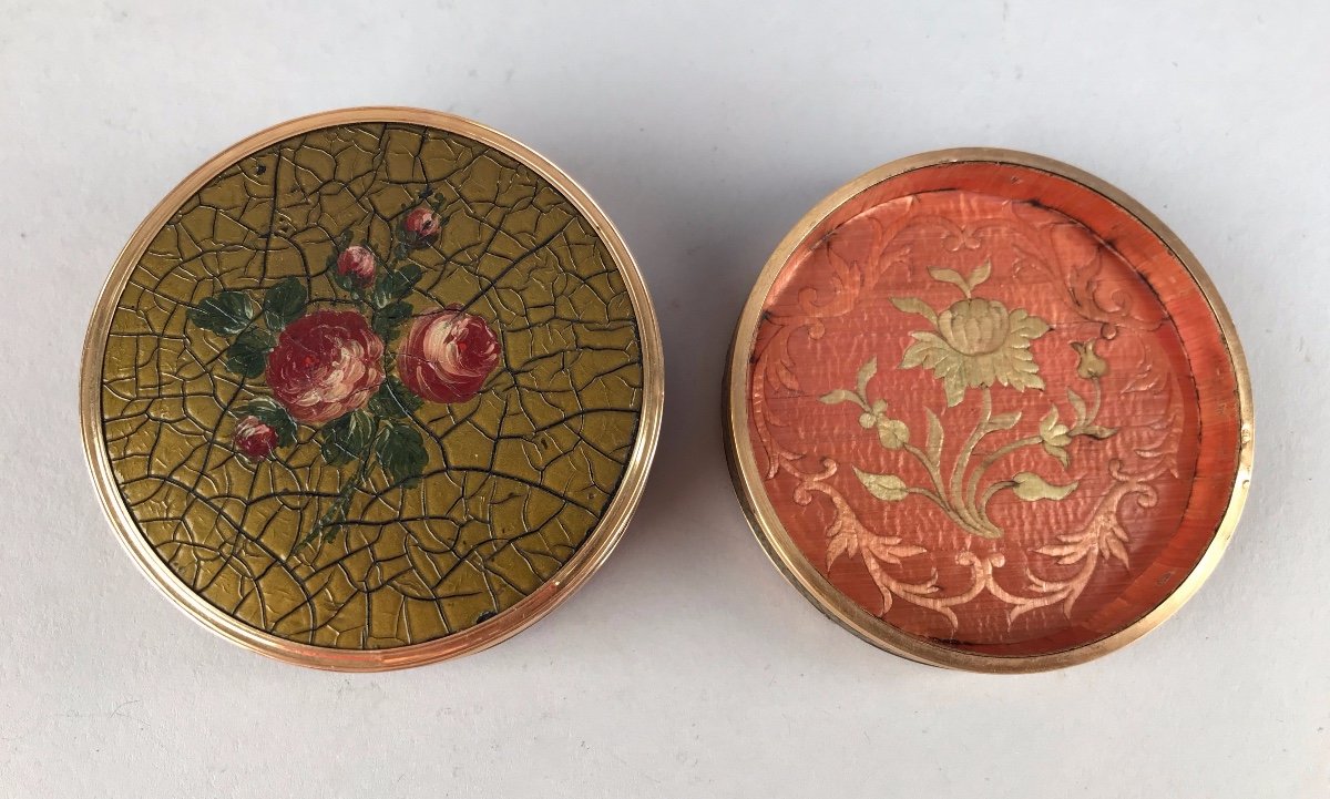 Round Case Varnish, Straw Marquetry And Gold, Paris 1768-1774-photo-5