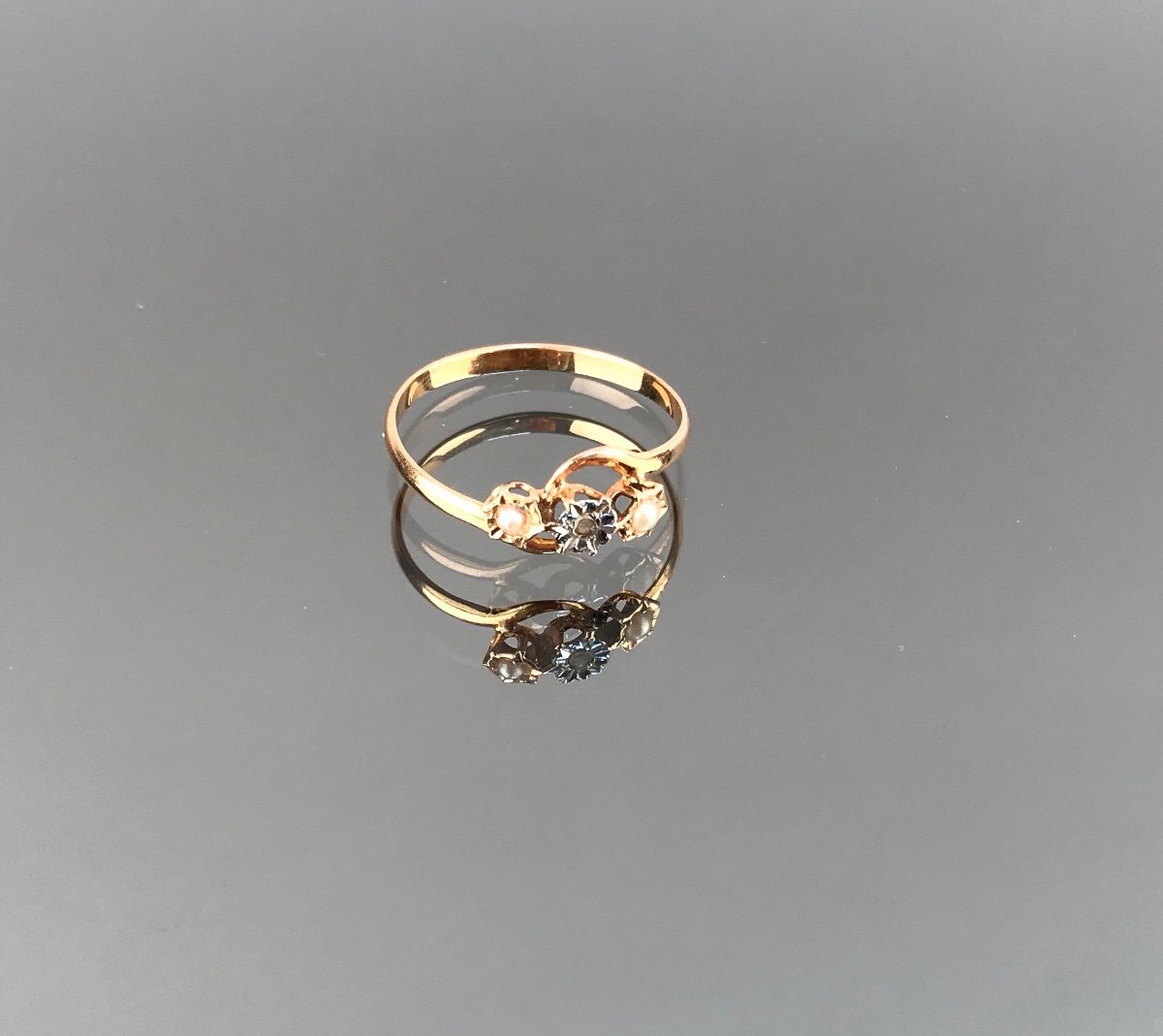 Gold And Pearls Ring Early 20th Century-photo-2