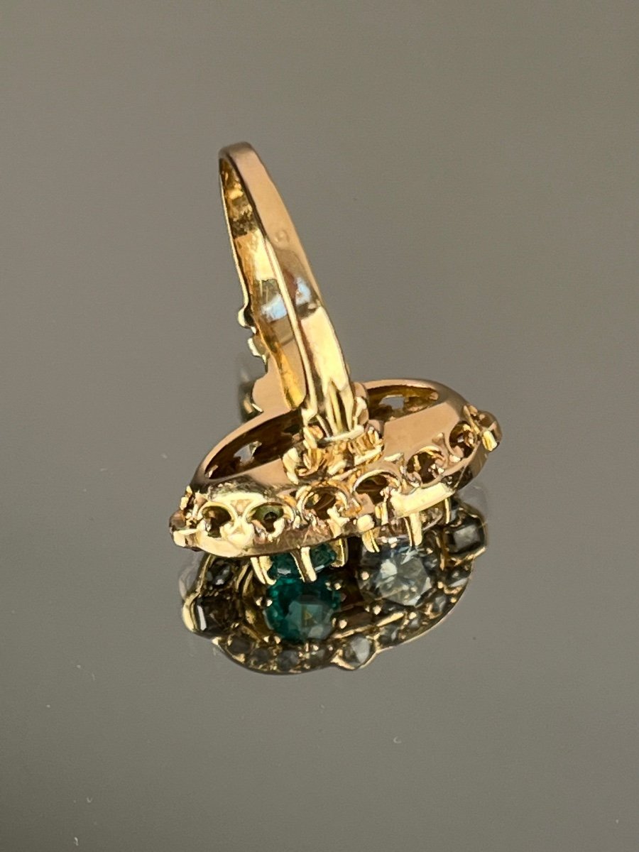 Ring In Gold, Diamonds And Emerald, Late Nineteenth Century-photo-2