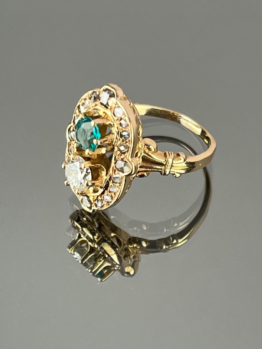 Ring In Gold, Diamonds And Emerald, Late Nineteenth Century-photo-4