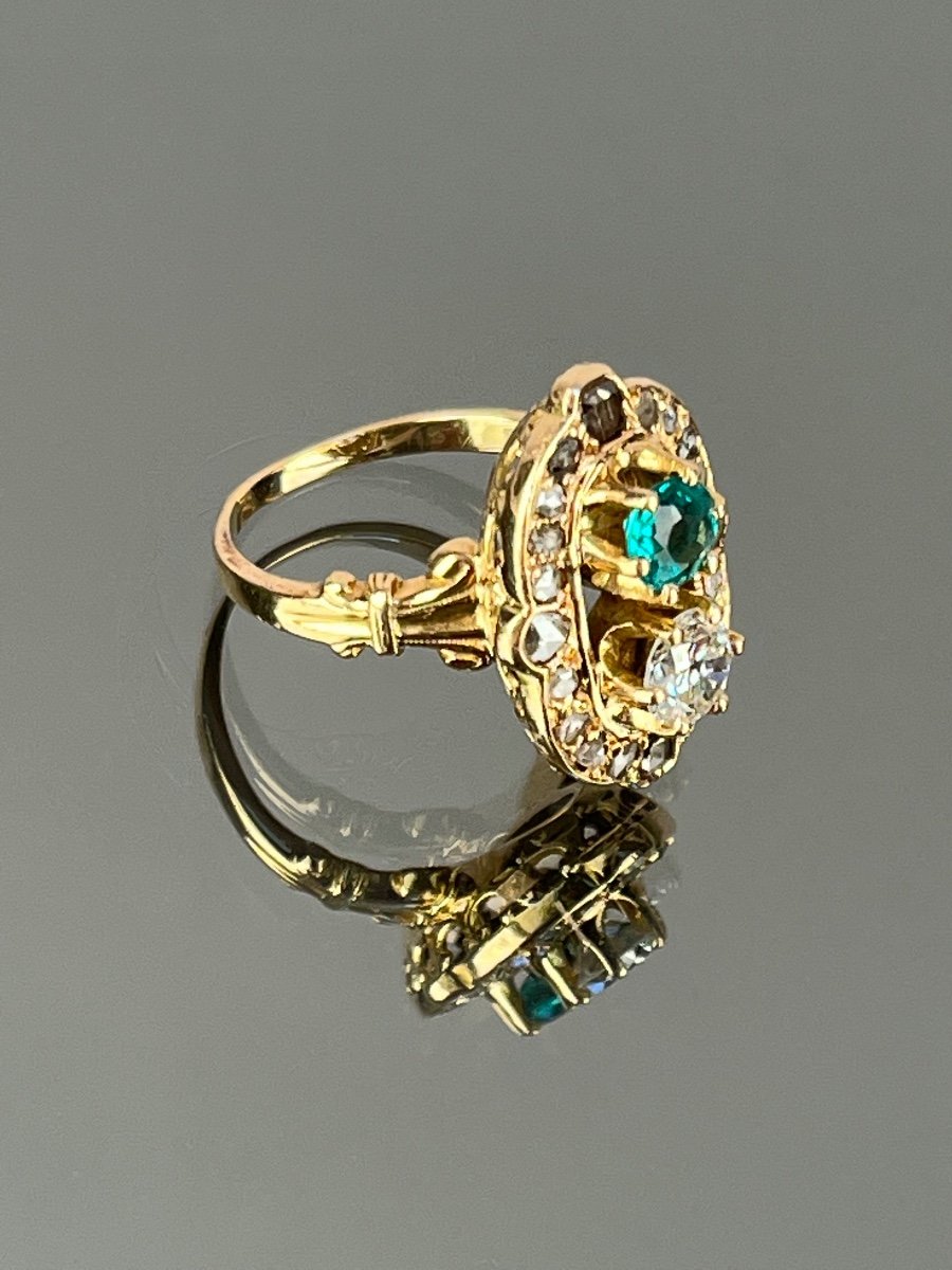 Ring In Gold, Diamonds And Emerald, Late Nineteenth Century-photo-5