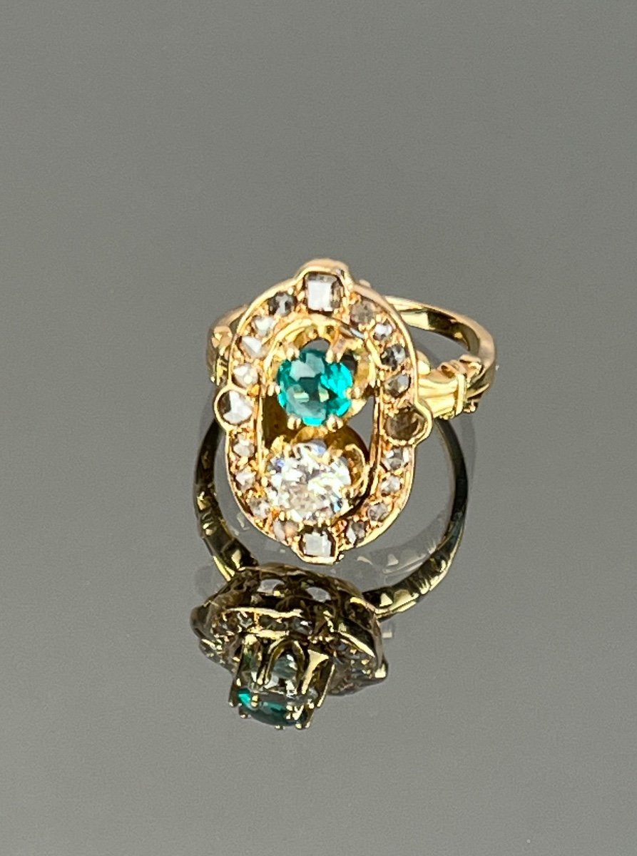 Ring In Gold, Diamonds And Emerald, Late Nineteenth Century-photo-6