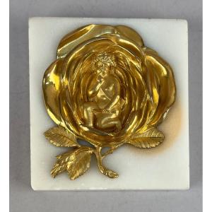 Empire Period Marble And Gilt Bronze Paperweight