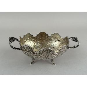 Petite Coupe en argent  de la fin du XIXème siècle et une petite pince en métal argenté