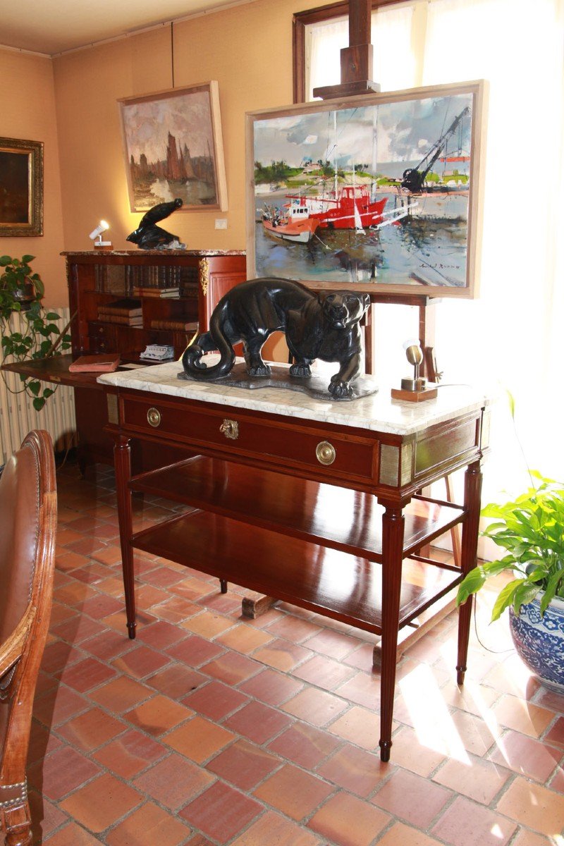 Grande Console En Acajou D’époque Louis XVI-photo-2