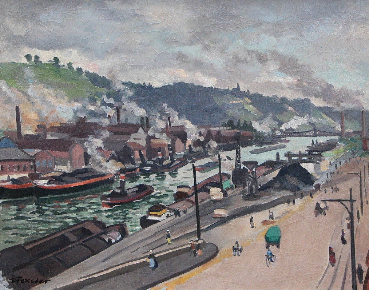 Jean Texcier (1888-1957) Rouen, View Of Bon Secours (circa 1930)