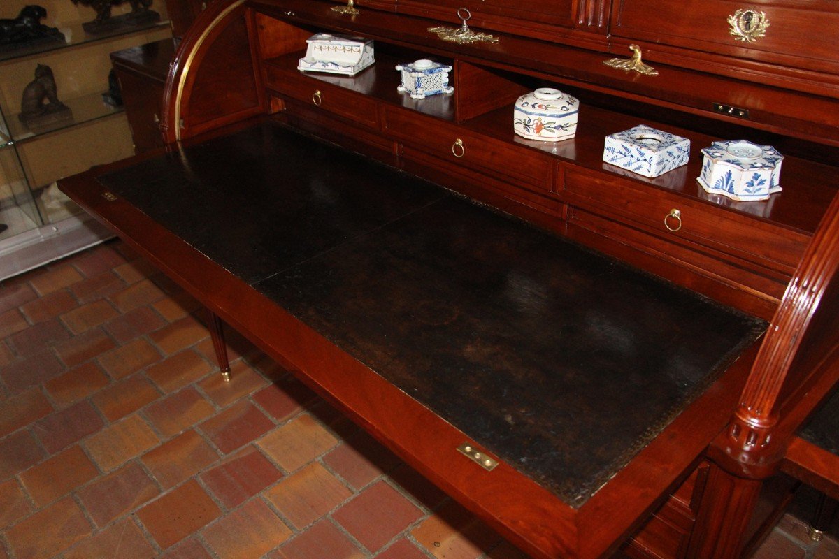 Grand Bureau à Cylindre D’époque Louis XVI-photo-4