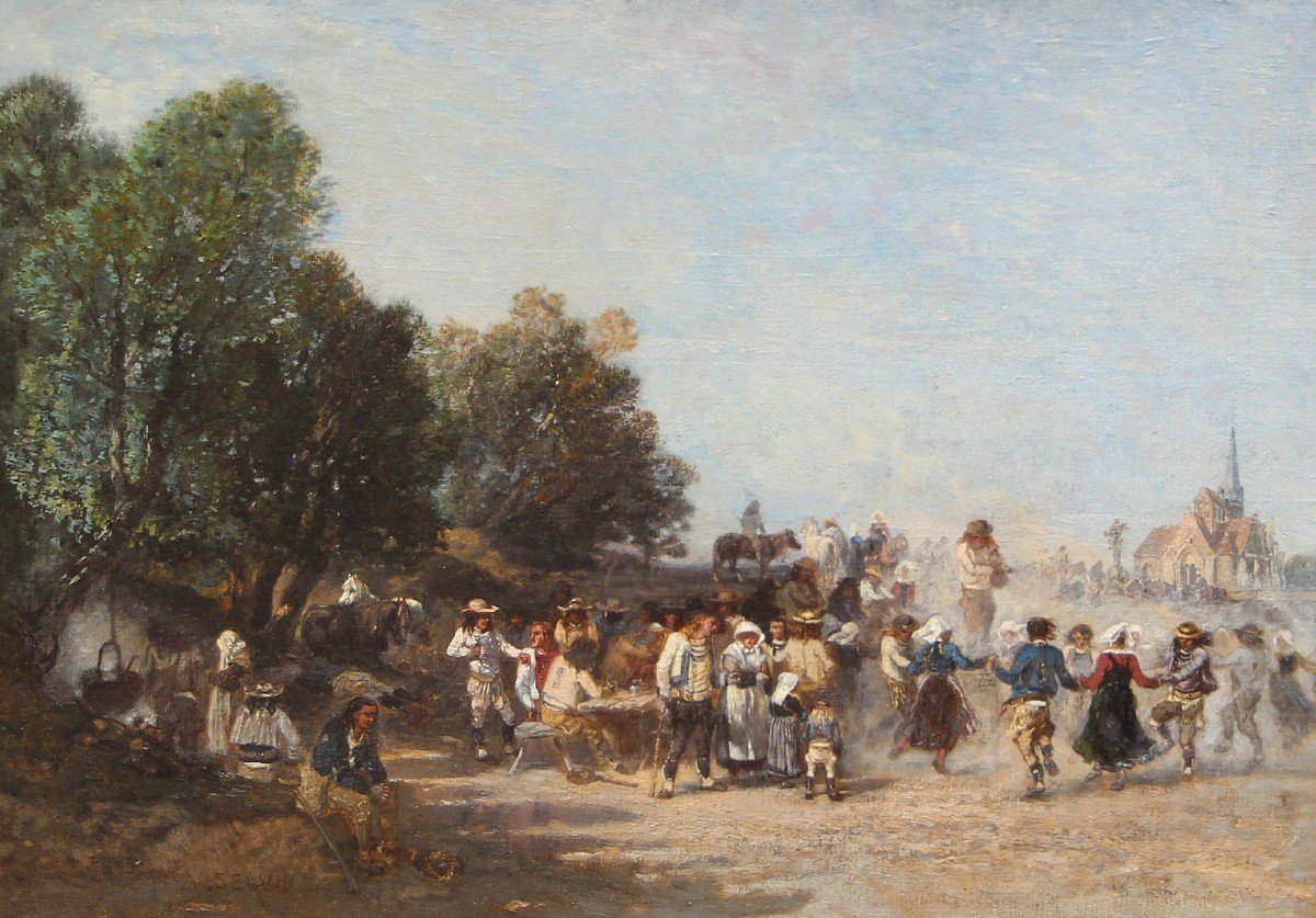 Amédée Elie Servin (1829-1884), Traditional Breton Festival, 1861