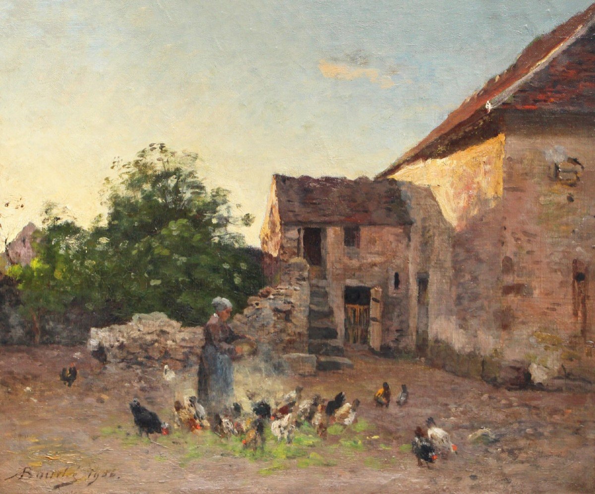 Louis Alexandre Bouché, (1838-1911) Basse-cour à Luzancy