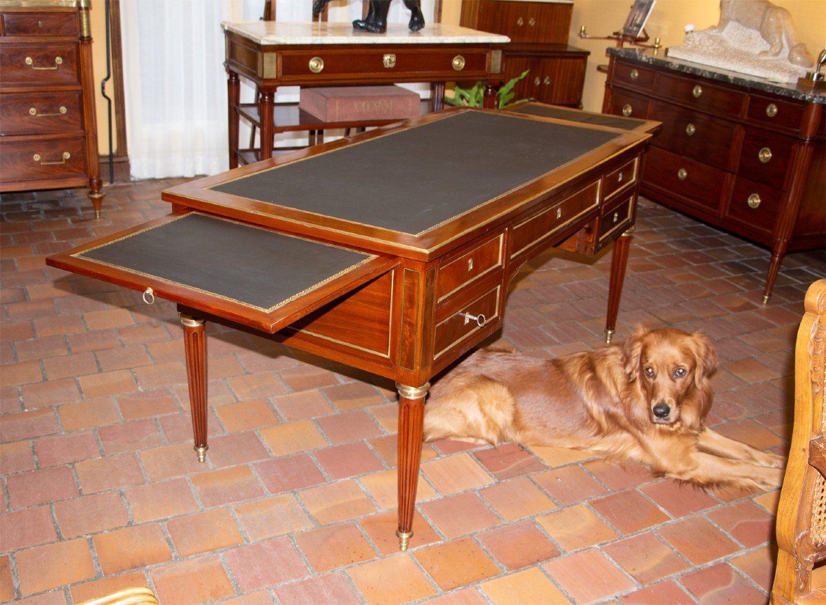 Louis XVI Period Flat Desk, Stamped By Joseph Stockel-photo-1