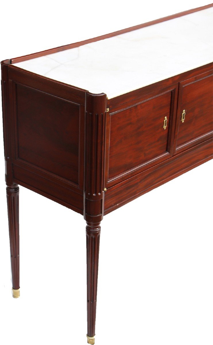 Louis XVI Mahogany Serving Console, Stamped Canabas-photo-2
