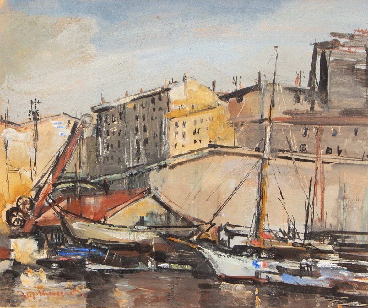 Jacques Thévenet (1891-1989) The Port Of Marseille 