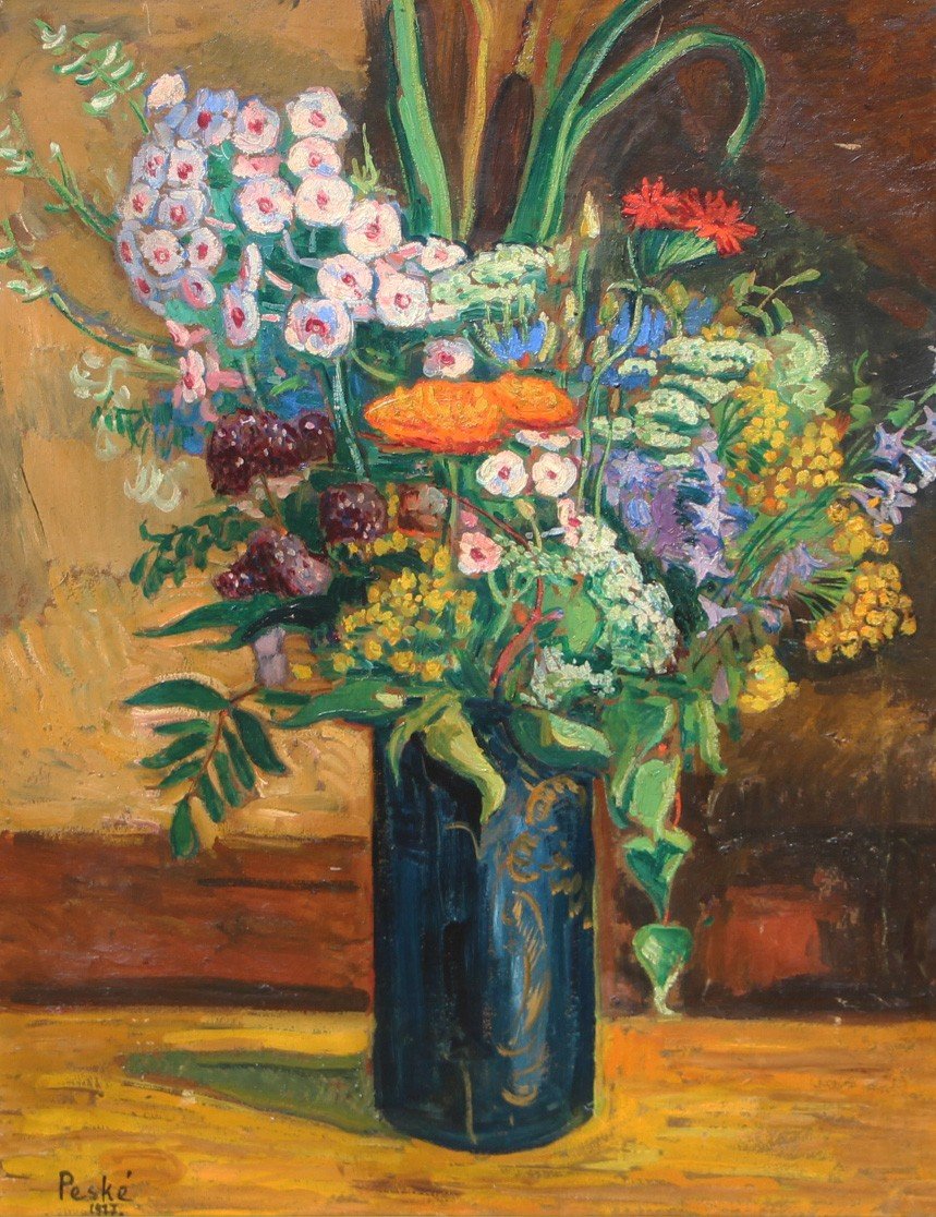 Jean Peské (1870-1949) Bouquet De Fleurs Dans Un Vase, 1927 