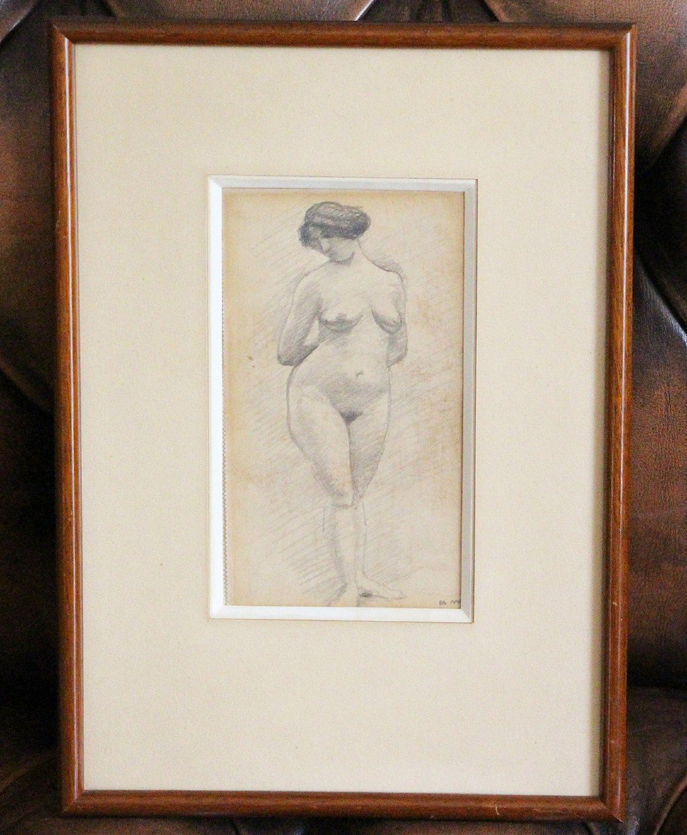 Albert Marquet  (1875-1947) Nu Debout Crayon -photo-2