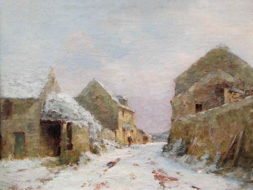 Jean Massé (1856-1950) Village Under The Snow 