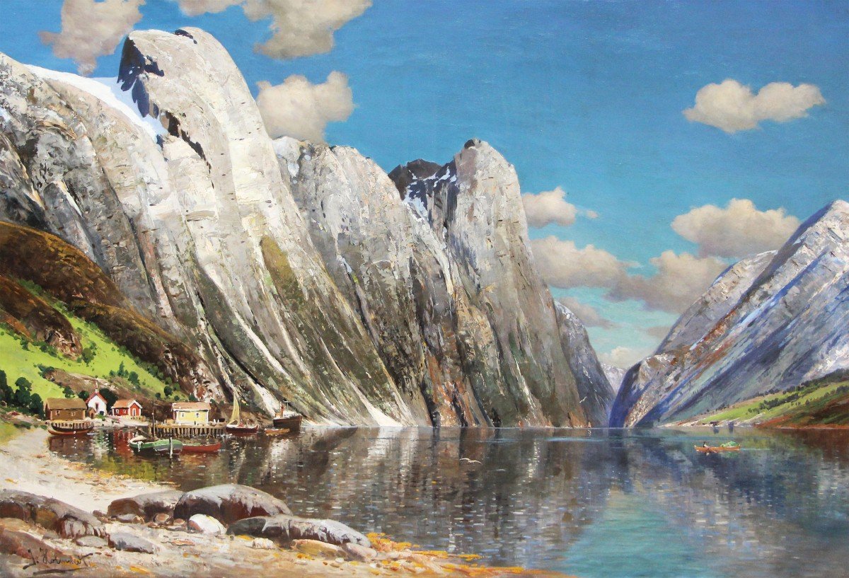  Kaufmann Karl (1843 Neuplachowitz - 1905 Vienna) Norwegian Fjord (circa 1890-1900) 