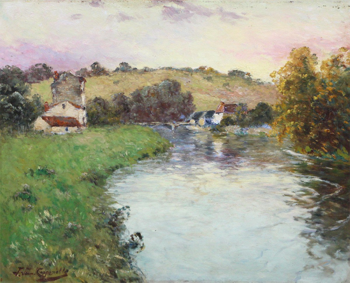 Jacques Van Coppenolle (1978-1915) La Marne à  Ferté-sous-jouarre Huile 