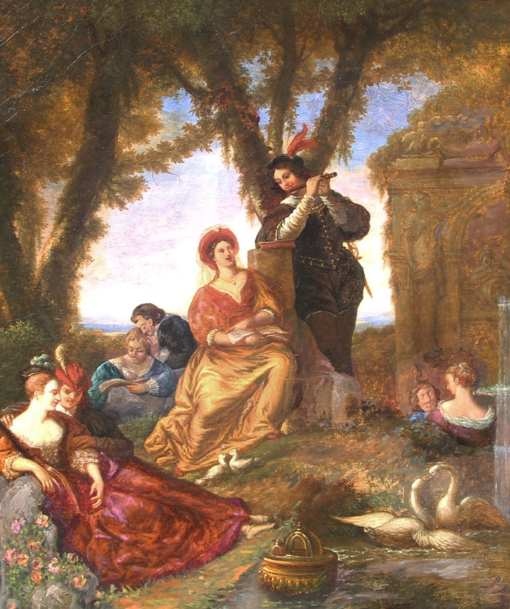 Ecole XIXème Scène Romantique. 