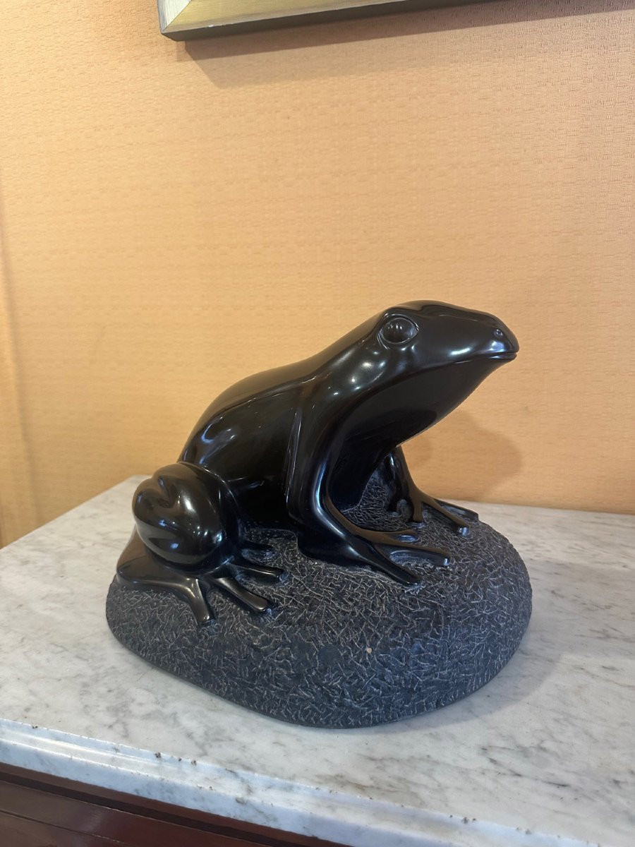 François Galoyer Grenouille Piece Unique En Marbre -photo-3